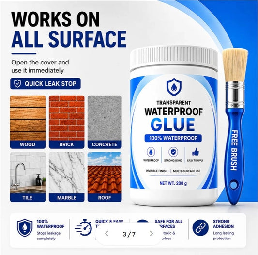 Transparent Waterproof Glue + Free Brush © ( BUY 1 GET 1 FREE )