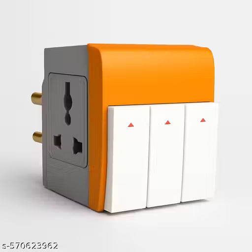 🔌 Universal Power Adapter Plug with 3 Individual Switches