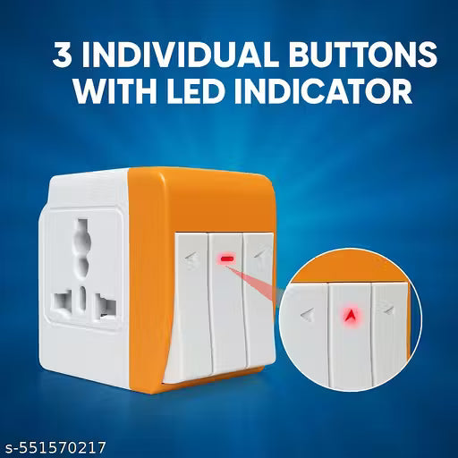 🔌 Universal Power Adapter Plug with 3 Individual Switches