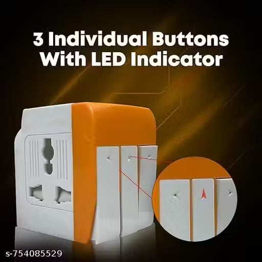 🔌 Universal Power Adapter Plug with 3 Individual Switches