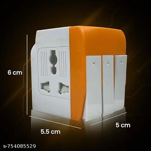 🔌 Universal Power Adapter Plug with 3 Individual Switches